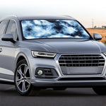 Blue And Black Acid Wash Tie Dye Print Car Windshield Sun Shade