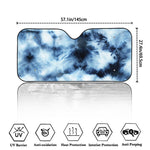 Blue And Black Acid Wash Tie Dye Print Car Windshield Sun Shade