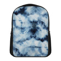 Blue And Black Acid Wash Tie Dye Print Casual Backpack