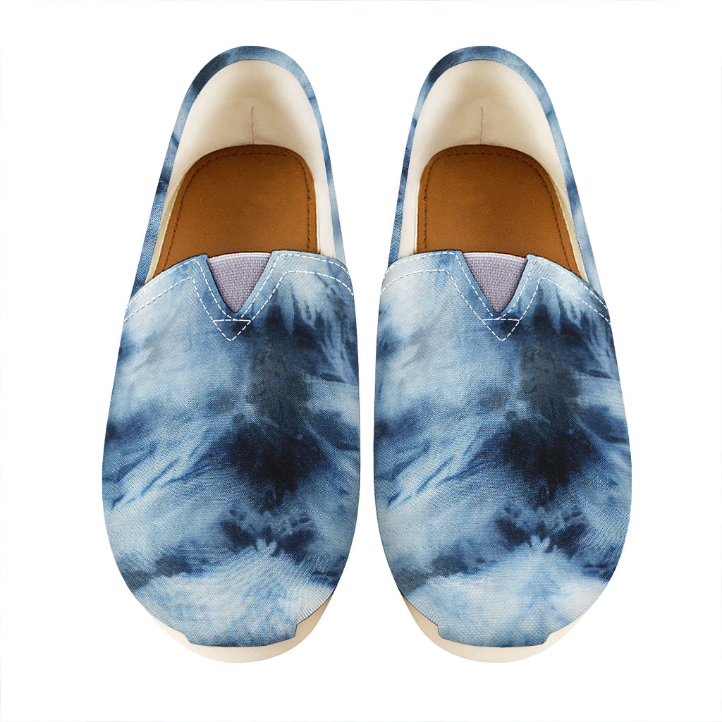 Blue And Black Acid Wash Tie Dye Print Casual Shoes