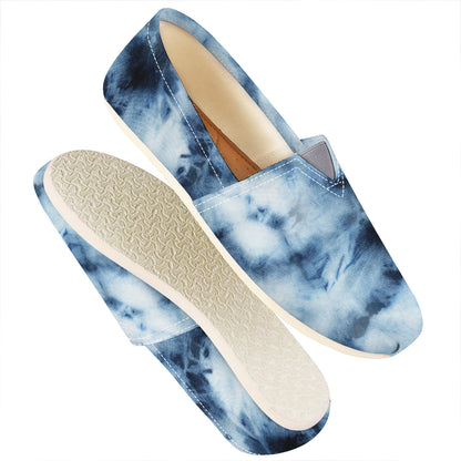 Blue And Black Acid Wash Tie Dye Print Casual Shoes
