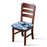 Blue And Black Acid Wash Tie Dye Print Chair Cushion Cover