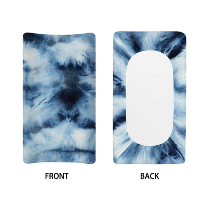 Blue And Black Acid Wash Tie Dye Print Changing Pad Cover