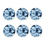 Blue And Black Acid Wash Tie Dye Print Coaster Set
