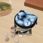 Blue And Black Acid Wash Tie Dye Print Coin Purse