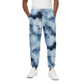Blue And Black Acid Wash Tie Dye Print Cotton Sweatpants