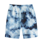 Blue And Black Acid Wash Tie Dye Print Cotton Shorts