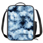 Blue And Black Acid Wash Tie Dye Print Crossbody Lunch Bag