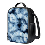 Blue And Black Acid Wash Tie Dye Print Crossbody Lunch Bag