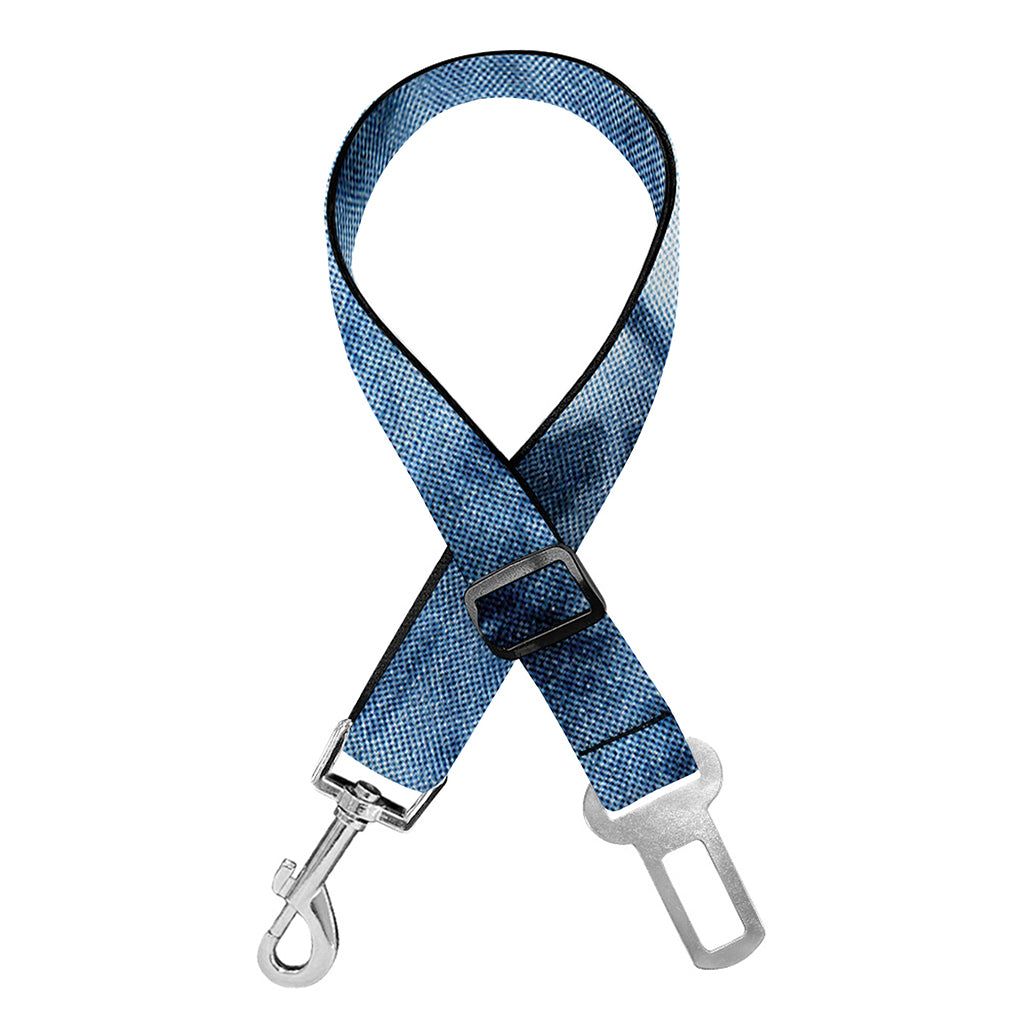 Blue And Black Acid Wash Tie Dye Print Dog Seat Belt