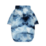 Blue And Black Acid Wash Tie Dye Print Dog Zip Up Hoodie