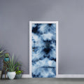 Blue And Black Acid Wash Tie Dye Print Door Sticker
