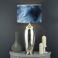 Blue And Black Acid Wash Tie Dye Print Drum Lamp Shade