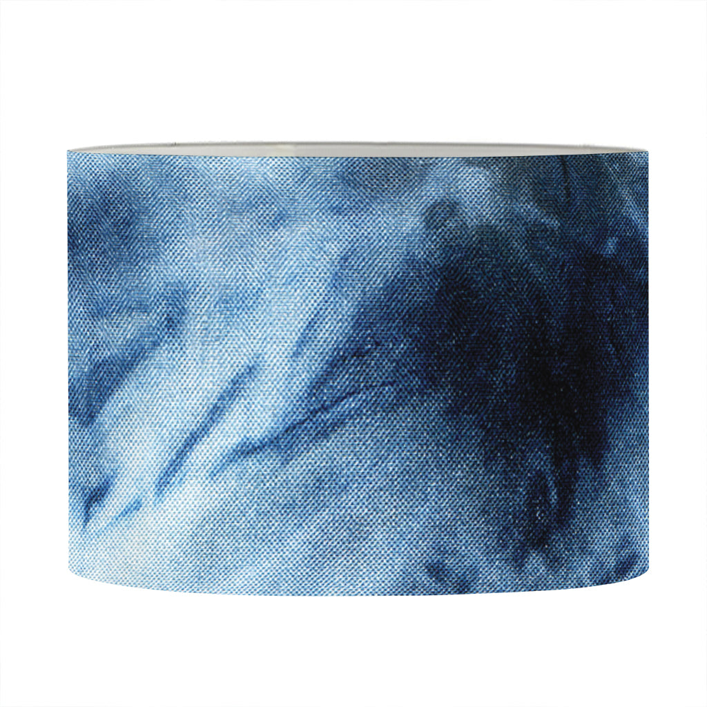 Blue And Black Acid Wash Tie Dye Print Drum Lamp Shade