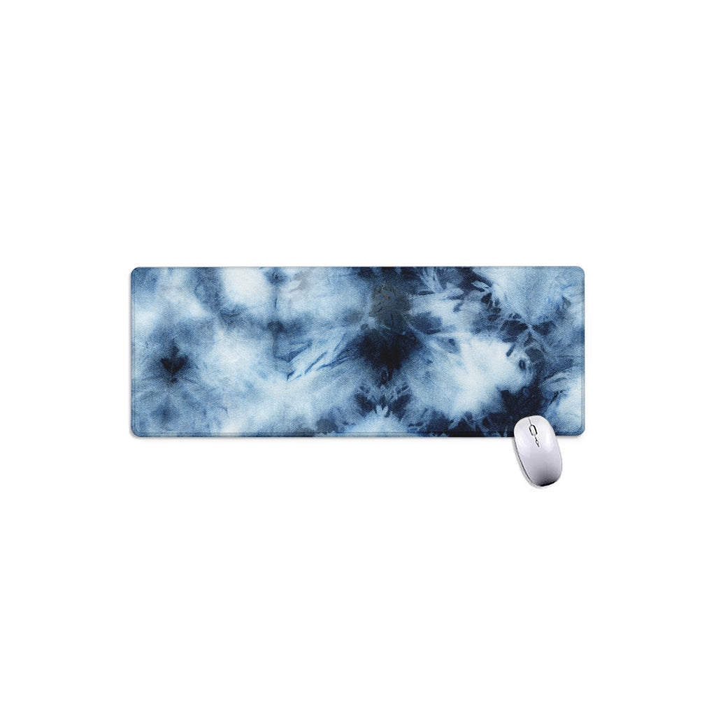 Blue And Black Acid Wash Tie Dye Print Extended Mouse Pad