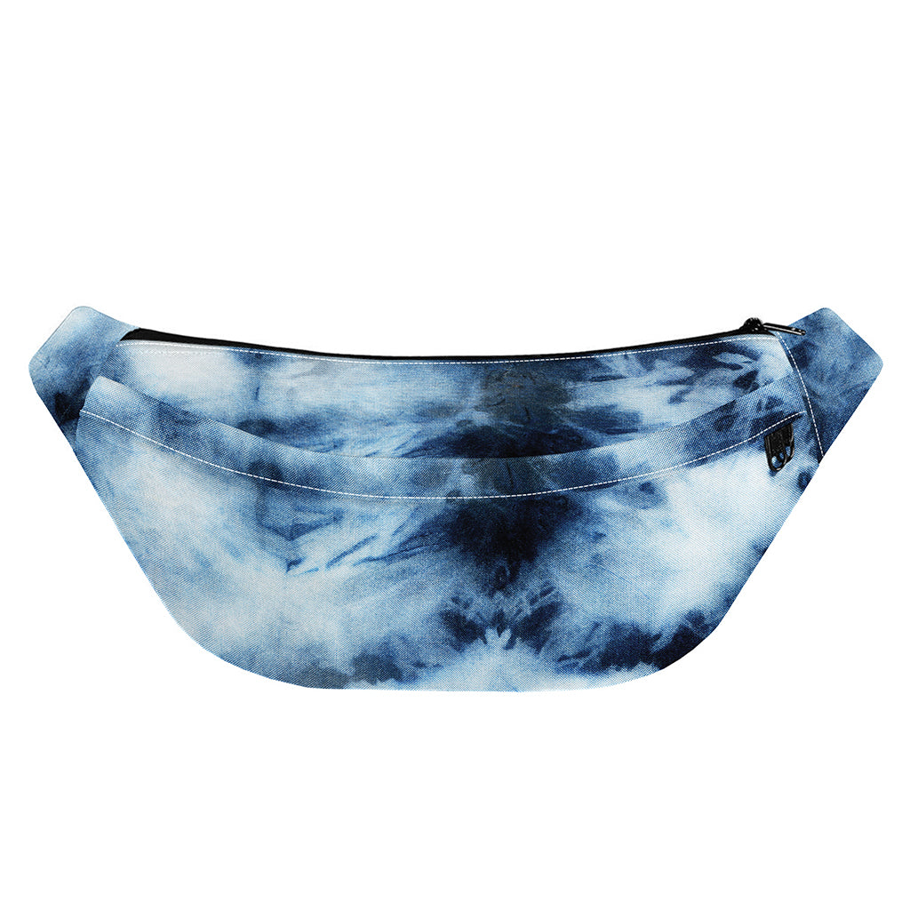 Blue And Black Acid Wash Tie Dye Print Fanny Pack