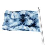 Blue And Black Acid Wash Tie Dye Print Flag