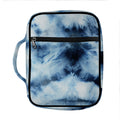 Blue And Black Acid Wash Tie Dye Print Front Pocket Bible Bag