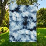 Blue And Black Acid Wash Tie Dye Print Garden Flag