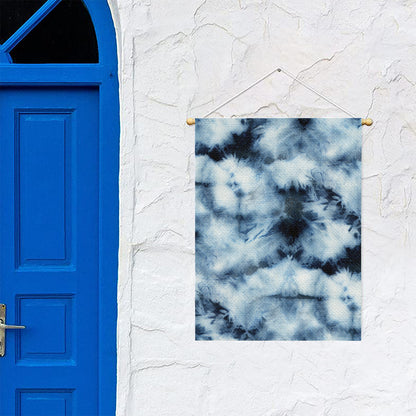 Blue And Black Acid Wash Tie Dye Print Garden Flag