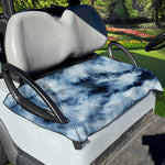 Blue And Black Acid Wash Tie Dye Print Golf Cart Seat Cover