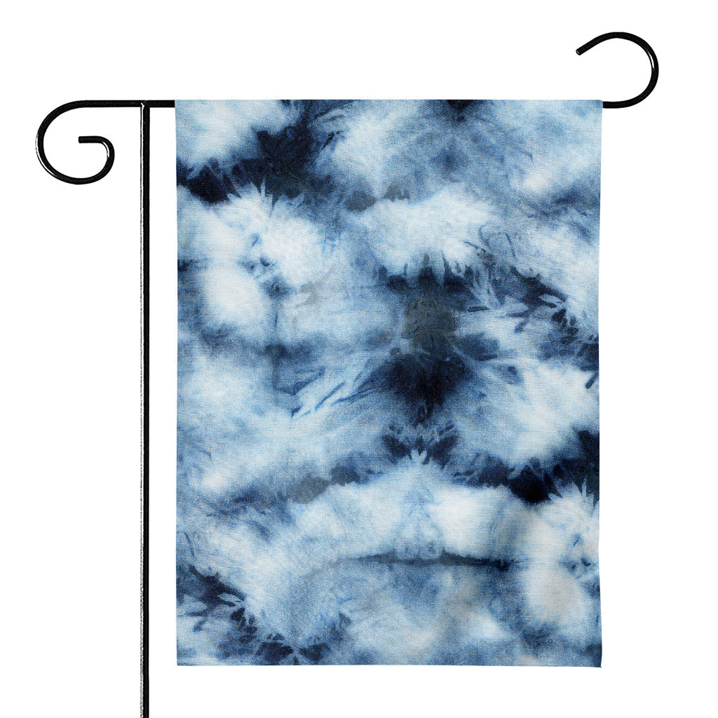Blue And Black Acid Wash Tie Dye Print House Flag