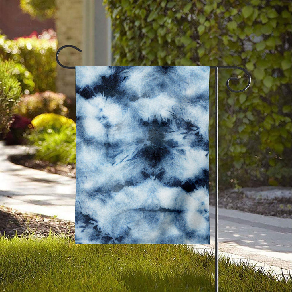 Blue And Black Acid Wash Tie Dye Print House Flag