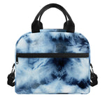 Blue And Black Acid Wash Tie Dye Print Insulated Lunch Bag