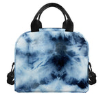 Blue And Black Acid Wash Tie Dye Print Insulated Lunch Bag