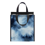 Blue And Black Acid Wash Tie Dye Print Insulated Lunch Tote