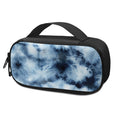 Blue And Black Acid Wash Tie Dye Print Portable Cooler Travel Case