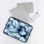 Blue And Black Acid Wash Tie Dye Print Laptop Sleeve