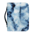 Blue And Black Acid Wash Tie Dye Print Leather Bible Cover