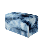 Blue And Black Acid Wash Tie Dye Print Leather Tissue Box Cover