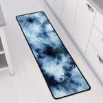 Blue And Black Acid Wash Tie Dye Print Long Kitchen Mat