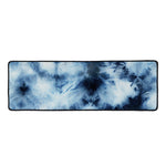 Blue And Black Acid Wash Tie Dye Print Long Kitchen Mat