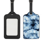 Blue And Black Acid Wash Tie Dye Print Luggage Tag