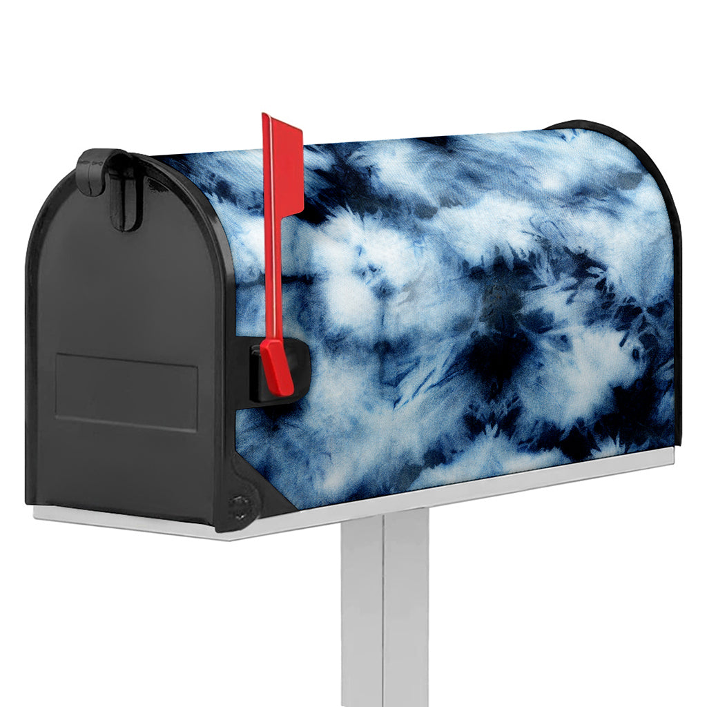 Blue And Black Acid Wash Tie Dye Print Mailbox Cover