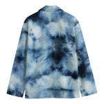 Blue And Black Acid Wash Tie Dye Print Men's Blazer