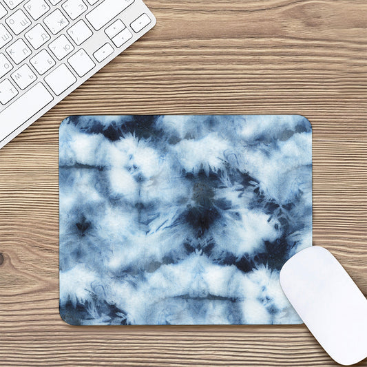 Blue And Black Acid Wash Tie Dye Print Mouse Pad