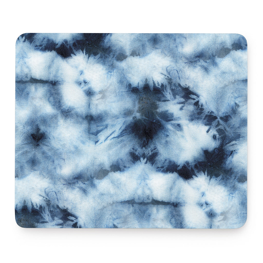 Blue And Black Acid Wash Tie Dye Print Mouse Pad