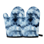 Blue And Black Acid Wash Tie Dye Print Oven Mitts