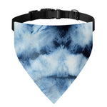 Blue And Black Acid Wash Tie Dye Print Over The Collar Dog Bandana