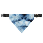 Blue And Black Acid Wash Tie Dye Print Over The Collar Dog Bandana