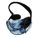 Blue And Black Acid Wash Tie Dye Print Pet Sling Carrier