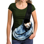 Blue And Black Acid Wash Tie Dye Print Pet Sling Carrier