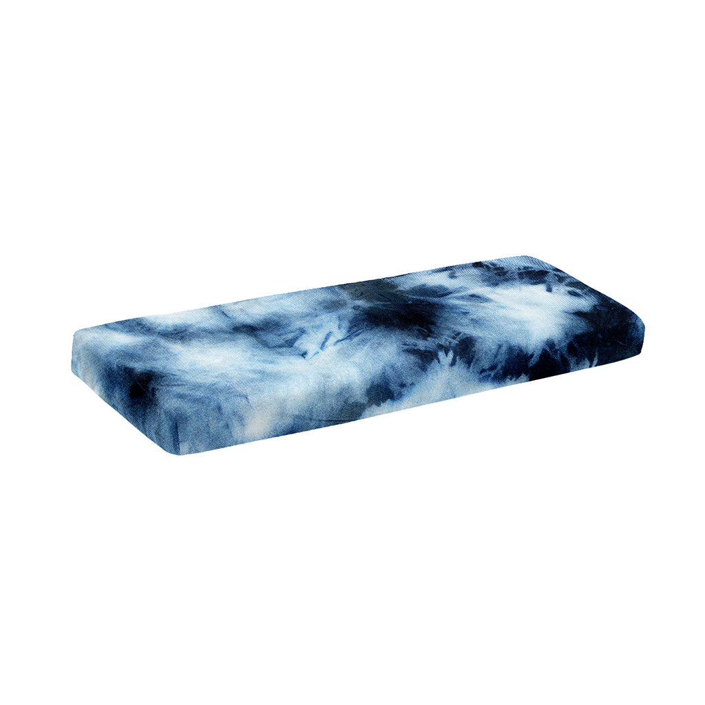 Blue And Black Acid Wash Tie Dye Print Piano Keyboard Cover