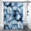 Blue And Black Acid Wash Tie Dye Print Premium Shower Curtain