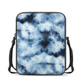 Blue And Black Acid Wash Tie Dye Print Rectangular Crossbody Bag