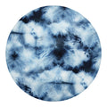 Blue And Black Acid Wash Tie Dye Print Round Blanket